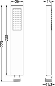 Mexen Cube DR02 podomietkový vaňový a sprchový set s hlavovou sprchou 30x30 cm (7v1), čierna, 77503DR0230-70