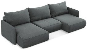 Sivá rozkladacia/s úložným priestorom rohová pohovka Nanea – Makamii