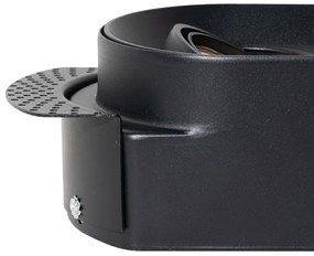 Okrúhle zapustené bodové svetlo čierne GU10 50 mm 2-svetlo - Hubs