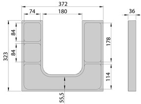 Sapho, LINDO "U" organizér 372x36x323 mm, plast, antracit, LD001