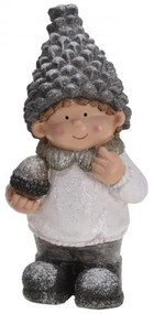 Zimný chlapec so šiškovou čiapkou 34 cm