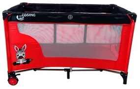 COSING - Cestovná postieľka s možnosťou polohovania ADAM Zebra Red