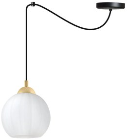 Závesné svietidlo Costa Spider, 1x biele sklenené tienidlo, b/g