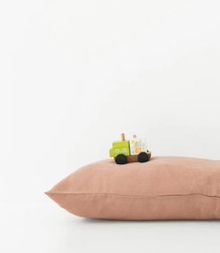 Terakotovohnedá ľanová obliečka na vankúš Linen Tales, 70 x 90 cm