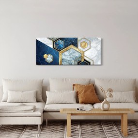 Obraz - Mramorové hexagóny (120x50 cm)