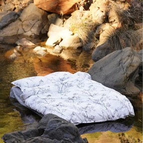 Biele/sivé obliečky na dvojlôžko/predĺžené z bavlny Renforcé 240x220 cm White Floral – Mila Home Luxury