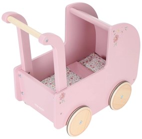 Kočík pre bábiky drevený s perinkou Pink