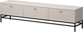 TV stolík Lorini 200 cm na stojane – kašmírová / čierna / úchytky T