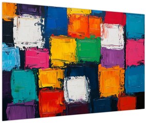 Obraz - Maľba farebných štvorcov (90x60 cm)