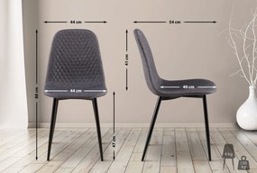 4x Stolička Giverny látka - tmavosivá
