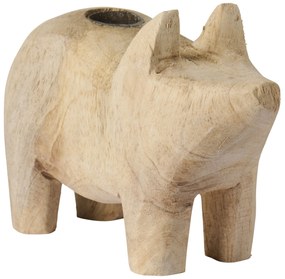 Ib Laursen Drevený svietnik Nature Pig – menší