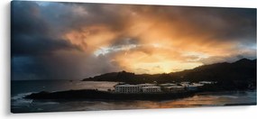Obraz - pláž so zatiahnutou oblohou (120x50 cm)