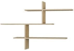 Poschodová polica v dekore duba v prírodnej farbe 123 cm Leo – Kalune Design