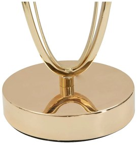 Biela stolová lampa s konštrukciou v zlatej farbe Mauro Ferretti Glam Flush