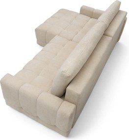 Rohová sedačka Sorenio s funkciou spania ľavá - béžová pletenina Murano 833