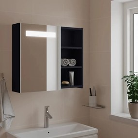 Kúpeľňová zrkadlová skrinka s LED svetlom šedá 60x13x52 cm 357970