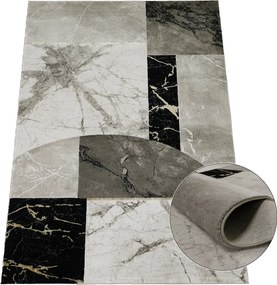 Koberec Gloria 3672 GOLD – sivý, hnedý a čierny obdĺžnik Rozmer: 80x150 cm