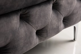 Taburetka moderná tmavosivá zamat