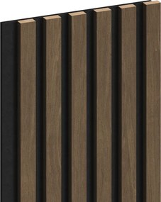 Mexen Lam-F, akustické stenové lamely 275 × 30 cm, plstený podklad 8 mm, technická dyha, orech kakaový, S105-275307-3015-018