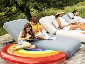 Ego záhradné lehátko sivo modré