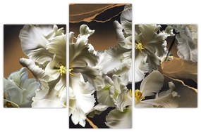 Obraz - Kvety orchideí na mramorovom pozadí (90x60 cm)