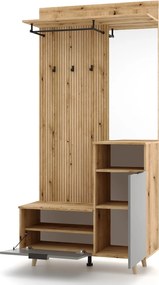 Předsíňová stěna Nordic 100 cm dub Evoke/grafit