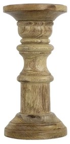 Drevený svietnik Wood z mangového dreva - Ø 10 * 20cm