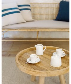 Okrúhly konferenčný stolík z tíkového dreva v prírodnej farbe ø 55 cm Glenda – Kave Home