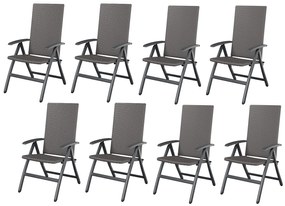 Livarno home Skladacie kreslo Valencia, sivá, 8 kusov  (800008944)