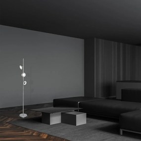 Stojacia lampa Ellipse, 3x chrómové kovové tienidlo, ch