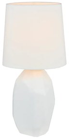 Keramická stolná lampa, biela, QENNY TYP 1 AT15556