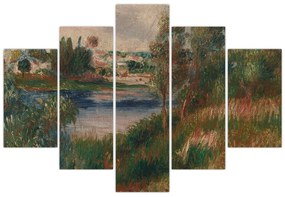 Obraz - Auguste Renoir, Landscape at Vetheuil, reprodukcia (150x105 cm)