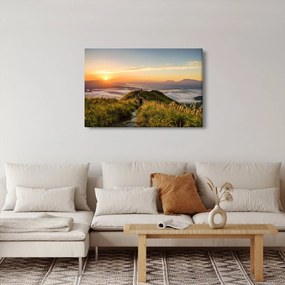 Obraz hory pri západe slnka (90x60 cm)
