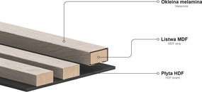 Mexen Lam-B, stenové lamely 275 × 31,5 cm, HDF doska 4 mm, čierna matná, S100-275317-2812-053