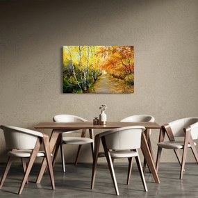 Obraz - Romantická alej pozdĺž vody, olejomaľba (90x60 cm)