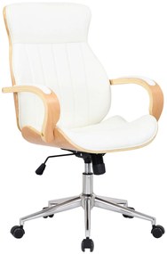 Design-Shop Kancelárska stolička Melilla - drevo natura - Biela