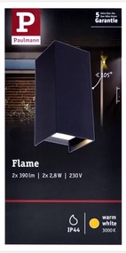 Paulmann 94326 - 2xLED/2,8W IP44 Vonkajšie nástenné svietidlo FLAME 230V