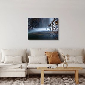 Sklenený obraz zimné lagúny (70x50 cm)