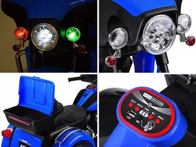 JOKOMISIADA Veľký akumulátorový motorkový chopper pre deti PA0254 modrý