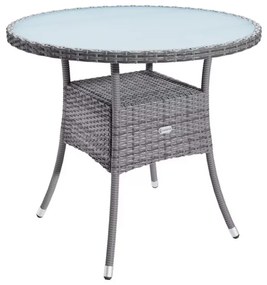 InternetovaZahrada Ratanový stôl Ø80 cm - sivý