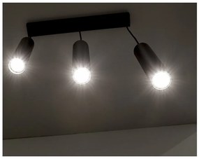 Candellux Čierny závesný luster Tubo pre žiarovku 3x GU10 33-79091