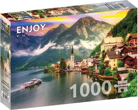 ENJOY Puzzle Hallstatt pri západe slnka, Rakúsko 1000 dielikov