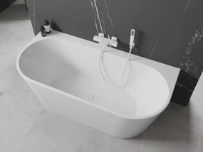 Mexen Oval+, voľne stojaca vaňa ku stene 170 x 80 cm, biela lesklá, biely prepad, 52681708000-20