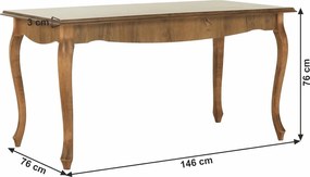 Jedálenský stôl Vilar DA19 146x76 cm - dub lefkas