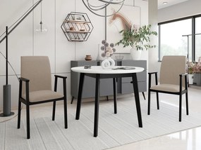 Rozkladací jedálenský stôl s 2 stoličkami - AL25, Morenie: biela/čierna, Poťahové látky: Paros 2
