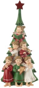 Červeno-zelený stromček so spievajúcimi anjelikmi Angel Choir - 16*17*35 cm