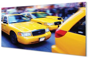 Sklenený obklad do kuchyne Žltá taxi City 140x70 cm