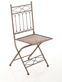 Kovová skladacia stolička Asina - Hnedá antik