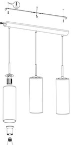 Eglo 98697 - Luster na lanku SELVINO 3xE27/15W/230V