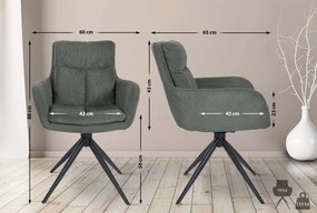 Jedálenská stolička Vilas - látka - Sivá